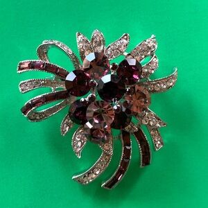 Rhinestone Brooch Broach. NWOT Pin on back. 2”wide. Formal. Never Worn